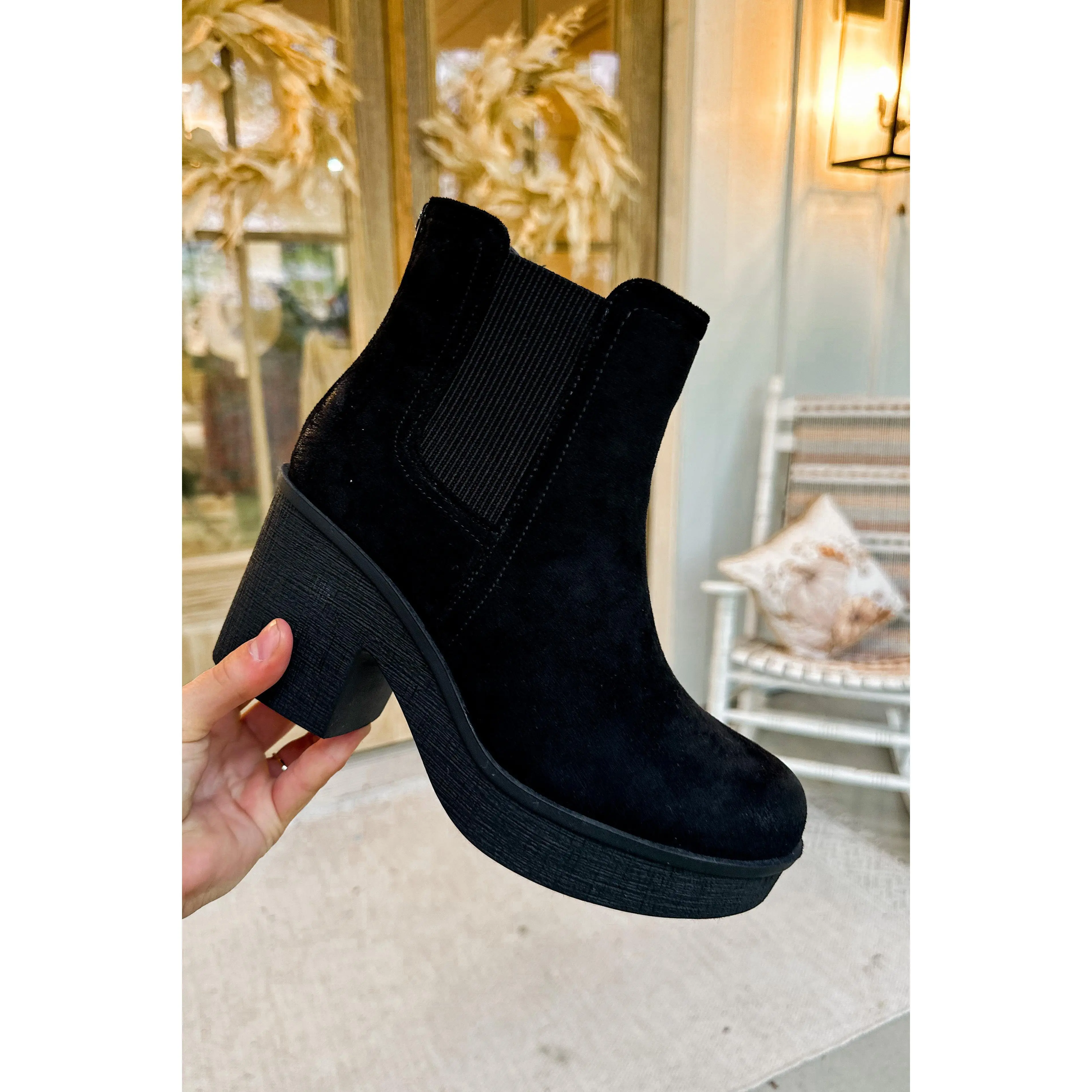 Clue Black Wedge Platform Bootie *FINAL SALE*