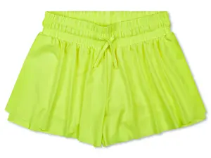 Neon Yellow Butterfly Shorts (Youth Medium (10-12))