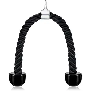 Universal Tricep Rope Pull Down, 27 Inch Heavy Duty Rope Length, Easy to Grip & Non Slip Cable Workout Exercise Machine Attachment, Suitable for Professional Gyms