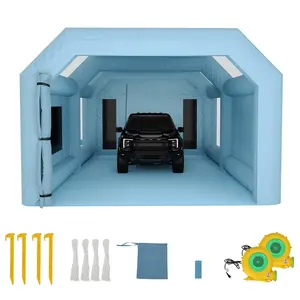 GAOMON Inflatable Paint Booth 26x15x11 FT with Dual 950+480W Blowers, Large Spray Tent for Car Painting, Motorcycle, Garage Furniture & DIY Parts, Blue