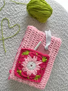 Handmade Floral Crochet Book Sleeve – Custom Book Cover for Book Lovers