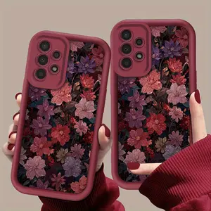 Phone Case - High-Value White Blooming Flower Pattern Phone Case for Galaxy A01/A02S/A03/A03S/A05/A10S/A11/A12/A13/A14 5G/A15 4G/A20S/A21S/A22/A23/A30S/A31/A32/A34/A50/A51/A52/A52S 5G/A53 5G/A54 5G/A70/A71/A72/A73 5G/S20/S21/S22 5G/S22+ 5G/S22 Ultra