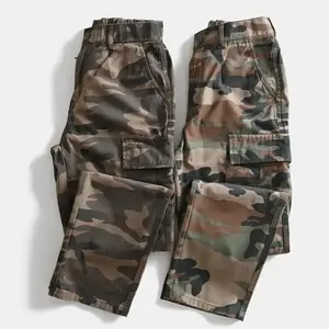 Tactical Heavyweight Pure Cotton Camouflage Straight Loose Men's Work Pants Outdoor Casual Multi-pocket Length Men's All Season Performance Pant