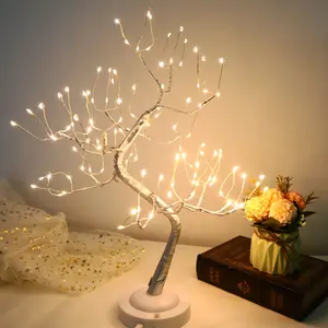 Little Tree Light Fairy Led Twinkle Light Little Tree Lamp 6h Timer 8 Lighting Mode Silver Matte Adjustable Branches Romantic Gifts Home Decor