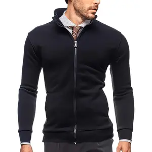 Sweaters for Men Cardigan Sweatshirt Hoodless Zip Up Jacket High Neck Lightweight Sueter Para Hombres