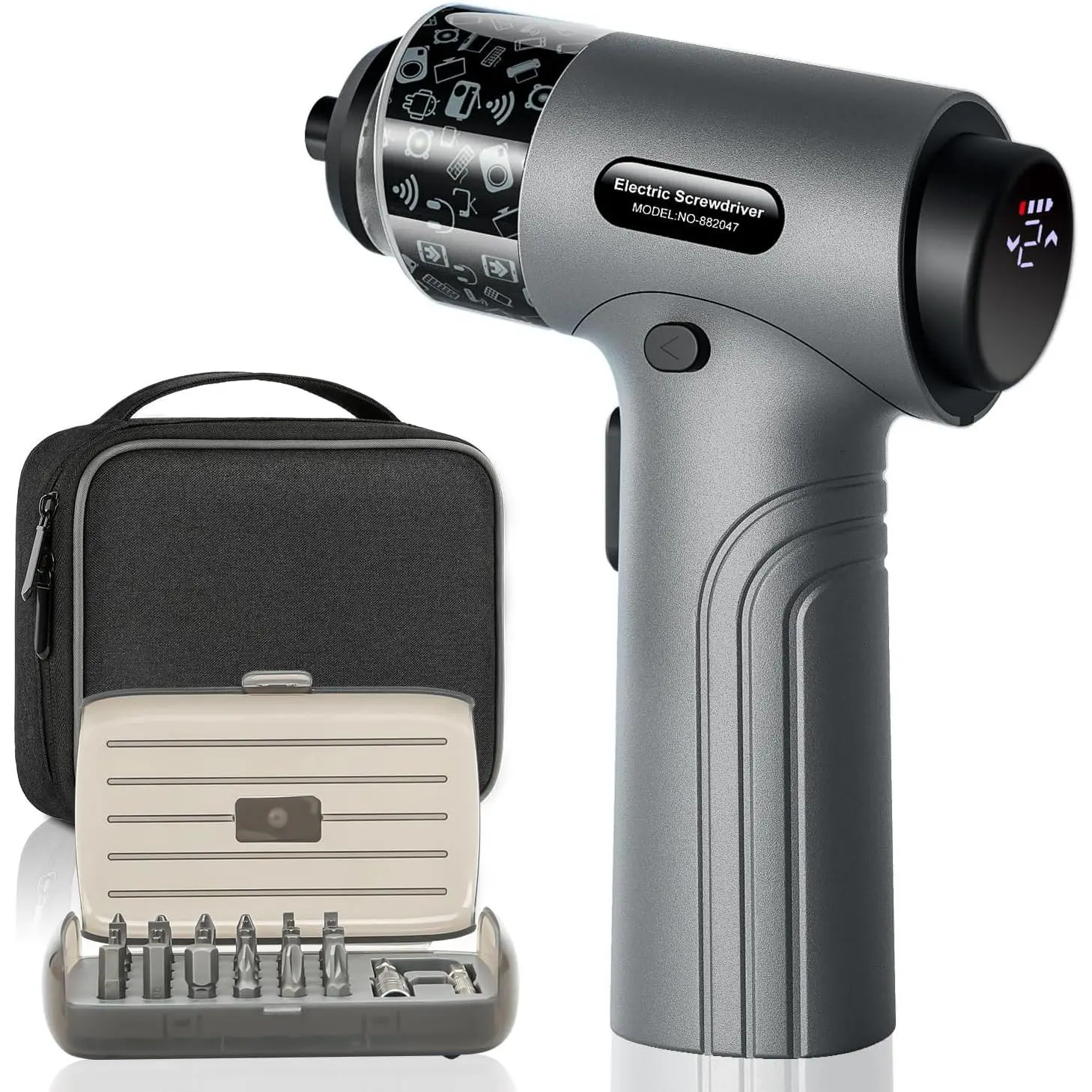 Cordless Electric , 3.7V Power Rechargeable Repair Tool Set with 32 Bits, Digital Display,6+1 Torque Setting,2500 mAh ,  for  Computer Repairing