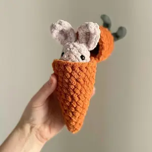 Creative Crochet Carrot Design With Hidden Baby Animal