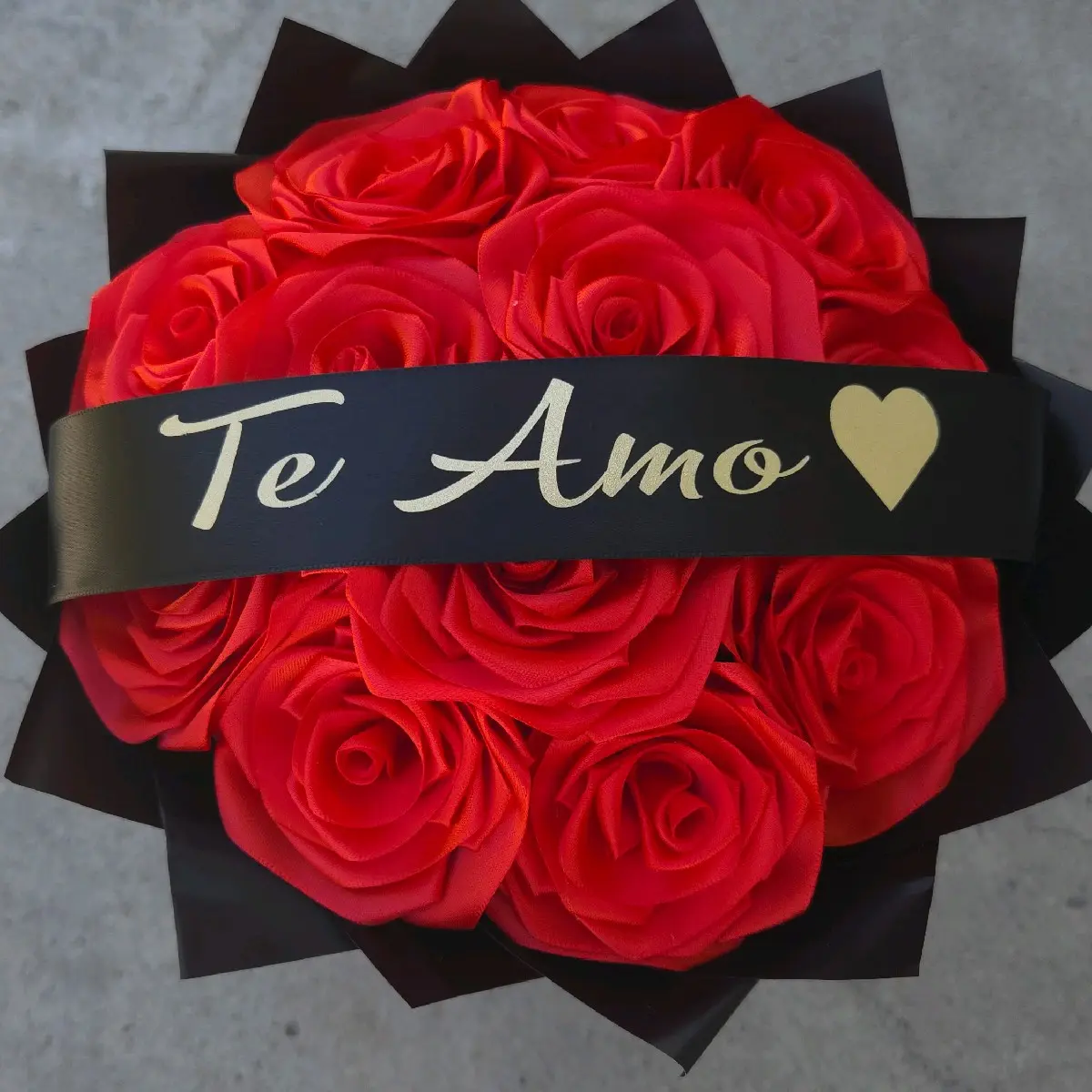 Te Amo Red Eternal Roses bouquet Rosas Eternas Liston Ribbon  Decor Decorative Gift arrangement standing Bouquet Fruit Plants