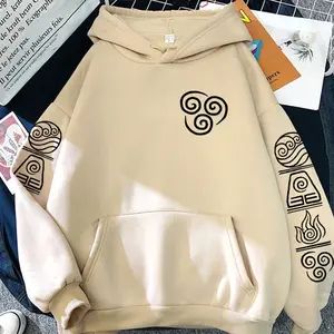 Harajuku Anime Avatar The Last Airbender Logo Autumn And Winter Pullovers Water/Earth/Fire/Air Fashion Hoodie Streets Sweatshirt OY7
