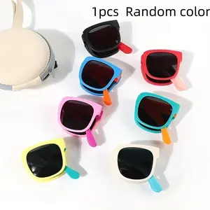 Summer Foldable Sunglasses Candy Color Baby Glasses, Cross-Border UV Protection Eyewear, Stylish Lightweight Shades for Kids