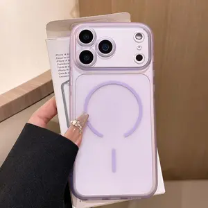 Applicable to Apple 17Promax mobile phone case  matte magnetic suction for iphone 17/16Pro silicone 15 all-inclusive 14plus simple protective case 13pro magnetic suction mobile phone case