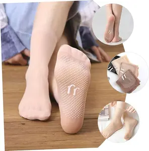 10-Pai Women's Lace Ankle Socks - Soft Velvet, Non-Slip, Warm & Thick, Cozy Casual Home Socks with Silicone,color