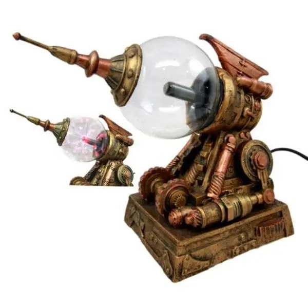 Ebros Steampunk Electric Plasma Static Storm Ball Blaster Gun Accent Lamp Figurine