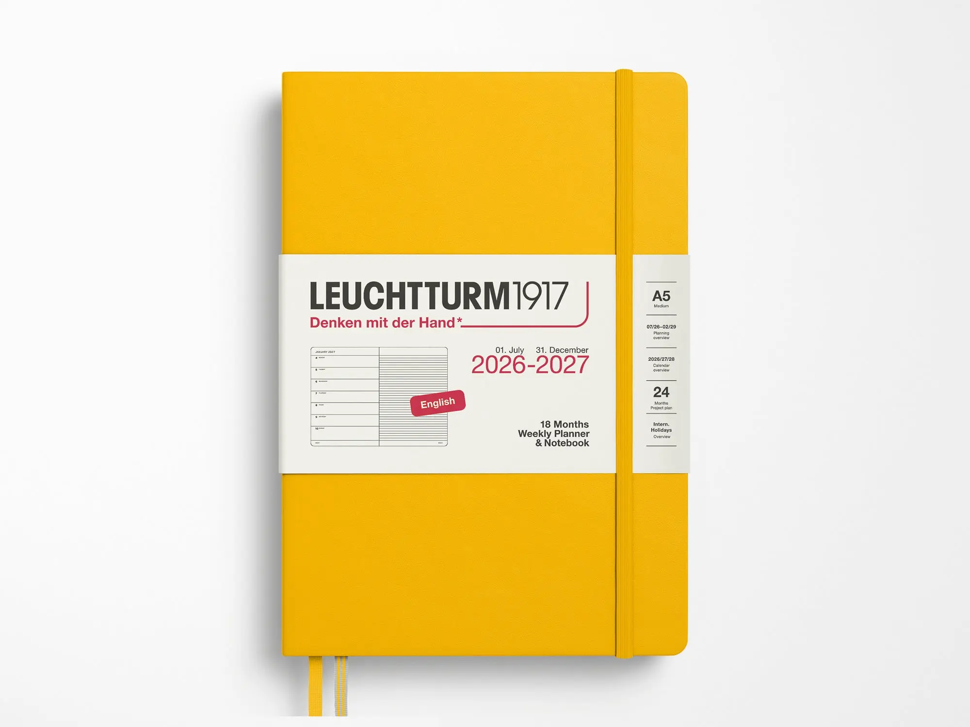 2026-2027 Leuchtturm 1917 18 Month Weekly Planner & Notebook - Sunflower