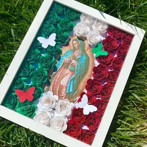 Mexican - Shadow Box Virgin of Guadalupe / Our Lady of Guadalupe Religious Decor
