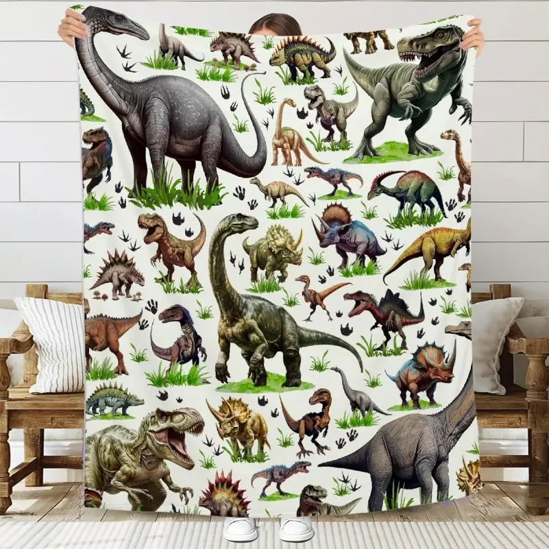 Dinosaur Blanket for Kids Boys Girls, Ultra Soft Dino Throw Decor for Couch Sofa Bedroom, Gifts for Dinosaur Lover for Birthday Christmars