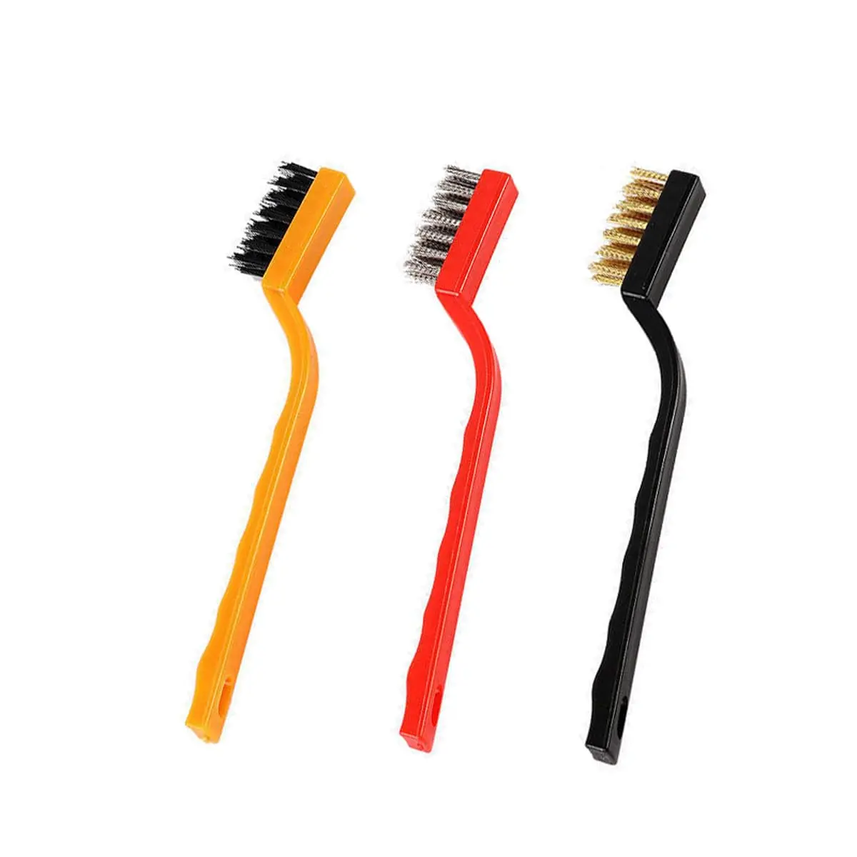 3 Pack Rust Remover Brass Brush, Small Wire Brush Brass Wire Brush, Brass Brushes for Cleaning, Brass Brush Tool Rust Remover for Metal (Brass Steel Nylon)