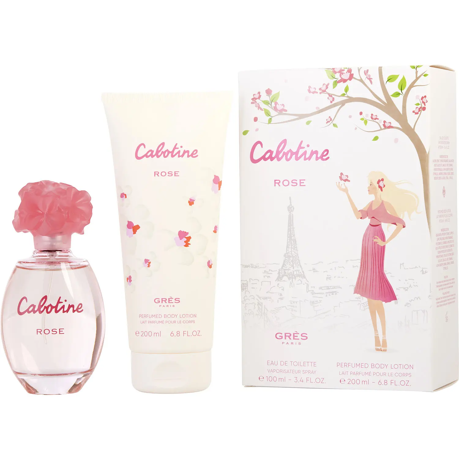Cabotine Rose Set-Edt Spray 3.4 Oz & Body Lotion 6.8 Oz For Women