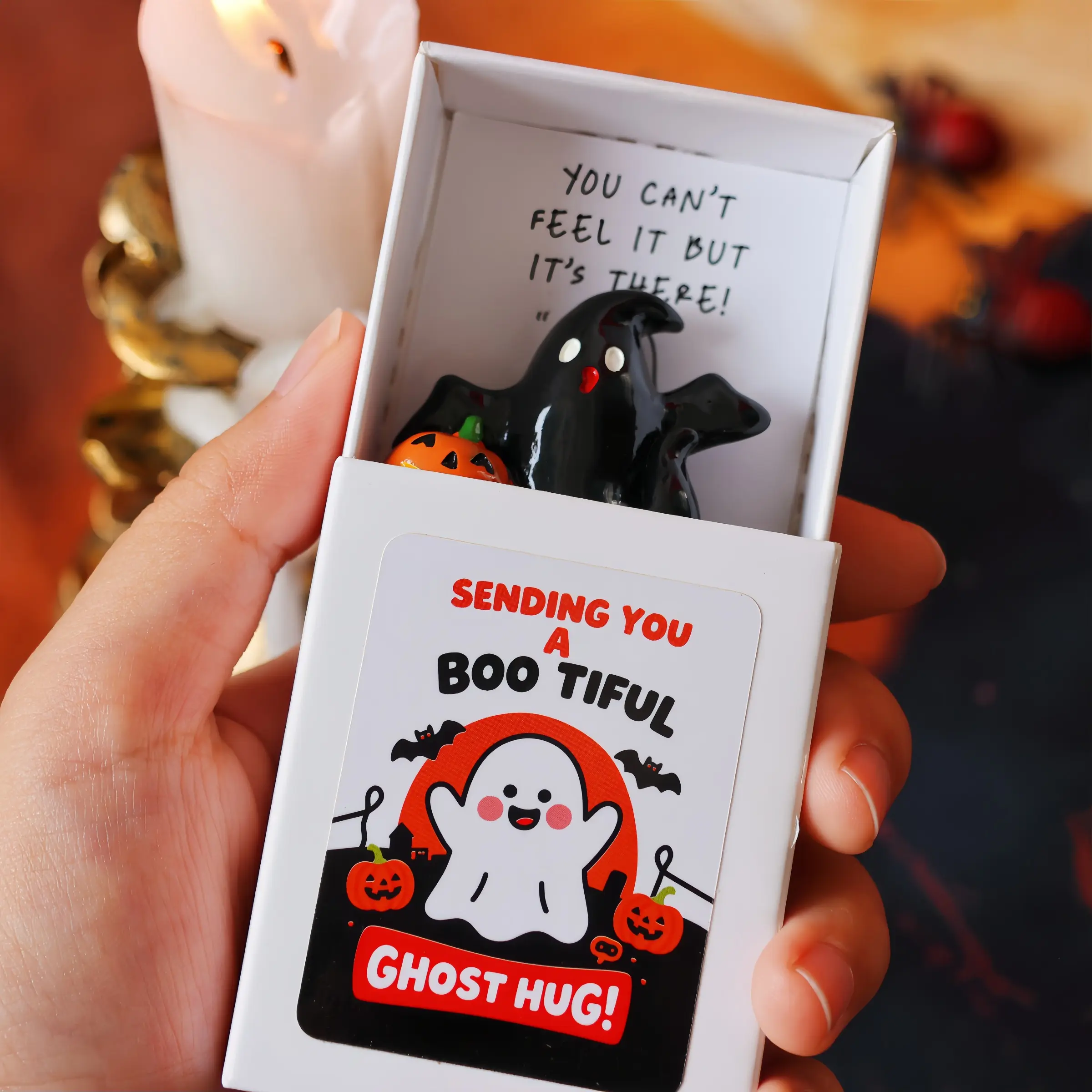 1/3pcs Halloween Ghost Embrace Matchbox Gift Pack Set, Cute Ghost Gifts for Family and Friends, Unique Novelty Halloween Presents, 1/3 Pieces