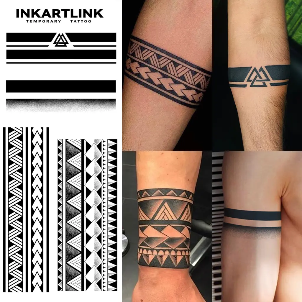 INKARTLINK Tattoo Tech, 2 Sheets Large Semi Permanent Tattoo, Adult Art Design Temporary Tattoos, Lasts 1-2 Weeks, Waterproof, Realistic Look, No Adhesive, No Reflection (Closed Loop 2)