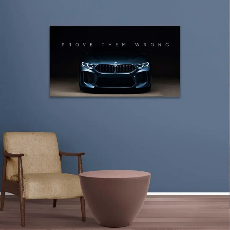Inspirational Art, Custom Wall Art Gift, Bmw Car Poster, Motivational Art, Car Poster, Car Lover Gift, Nerdy Boyfriend Gift
