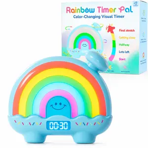 The Pal Company Rainbow Timer Pal Timer Countdown Clock – Kid-Safe Visual Tool (1-99 Min), Color-Changing Night Light, Magnetic Backing, BPA-Free Silent Sensory Aid for Classroom Calm Corner, Home Use
