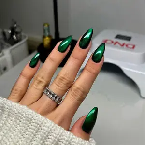 Upgrade Your Look Instantly, 24pcs Y2K Almond Medium Nail Tips, Cat Eye Acrylic Press-On Nails Set, Almond Fake Nails, DIY Daily Use for Women and Girls