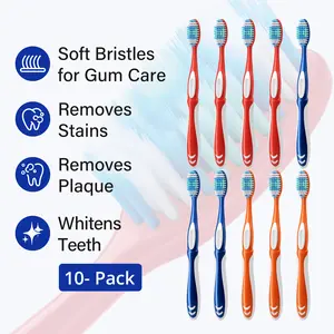 10 packs  Precise cleaning of tooth gaps Adult Teeth Whitening  | High-Density Bristles for Stain Removal & Shine toothbrush Oral Cleanser