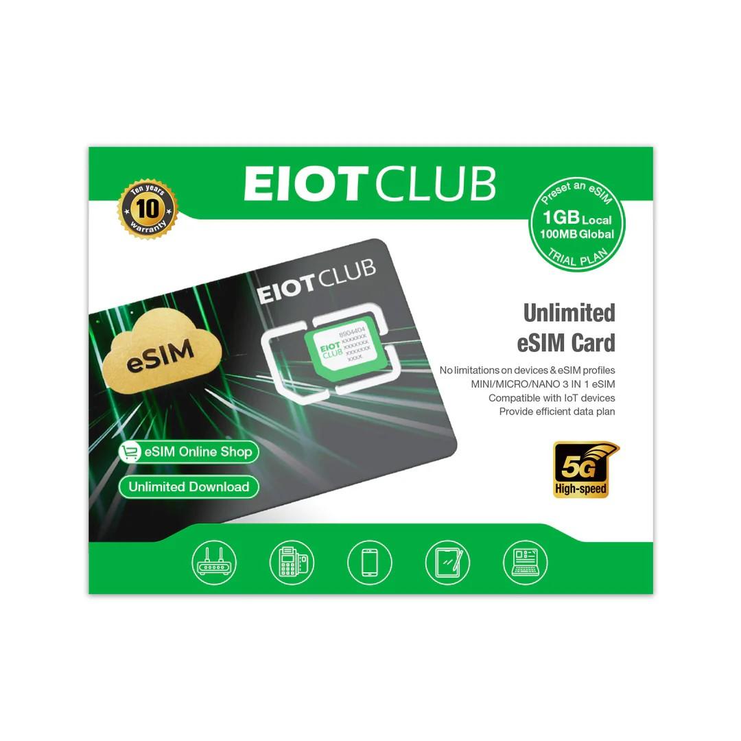 EIOTCLUB eSIM Card for Androids- Unlimited eSIM Downloads, 200+ Destinations, 5G for Unlocked Android Devices, Cellphone, Router, Global Travel eSIM Smartphone