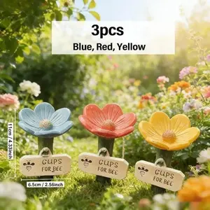 2026 New Low Profile Ceramic Bee Watering Station, Cute Bee Shaped Pollinator Feeder, Eco-Friendly Sturdy Garden Ornament, Ideal for Backyard Patio Outdoor Decoration