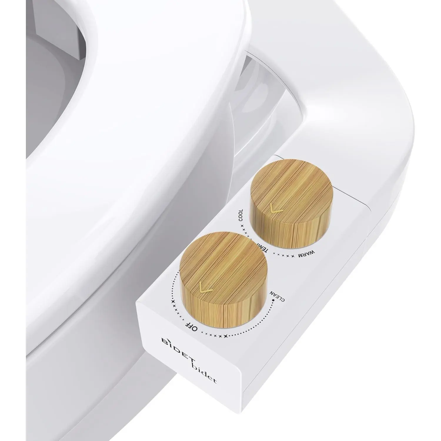 Left/Right Reversible WARM WATER Non-Electric Ultra-Slim Toilet Attachment, Ability to  between Right/Left Hand Side Control with Dual Nozzle Hinged Design, Hassle-Free Installation