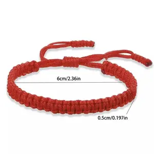 Handmade Braid String Bracelets Red Black Buddhist Tibetan Woven Rope Good Luck Amulet Bracelet for Women Girls Jewelry﻿Gifts