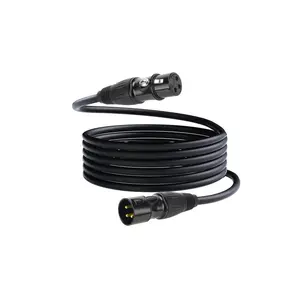 LMBGM Professional 3.5m 10ft XLR Cable Musical Noiseless, XLR microphone cable with all-copper conductors, male-to-female balanced microphone cable for studio monitors, mixers, DMX, black