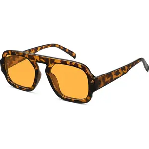 Retro Aviator Sunglasses Womens 70s Square Trendy Shades Sun Glasses