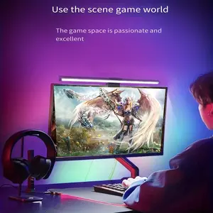 NEW RGB LED Monitor Eye-Care Light, USB Powered, Touch Dimmable, Dreamy Color Ambient Lighting for Gaming, Work, Reading, Space-Saving Design, ≤36V Operating Voltage, No Battery Required
