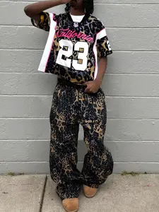 Men's Leopard Print Short Sleeve Tee & Pants Set, Casual Summer, Soft Comfortable Fabric, Perfect for Work & Leisure
