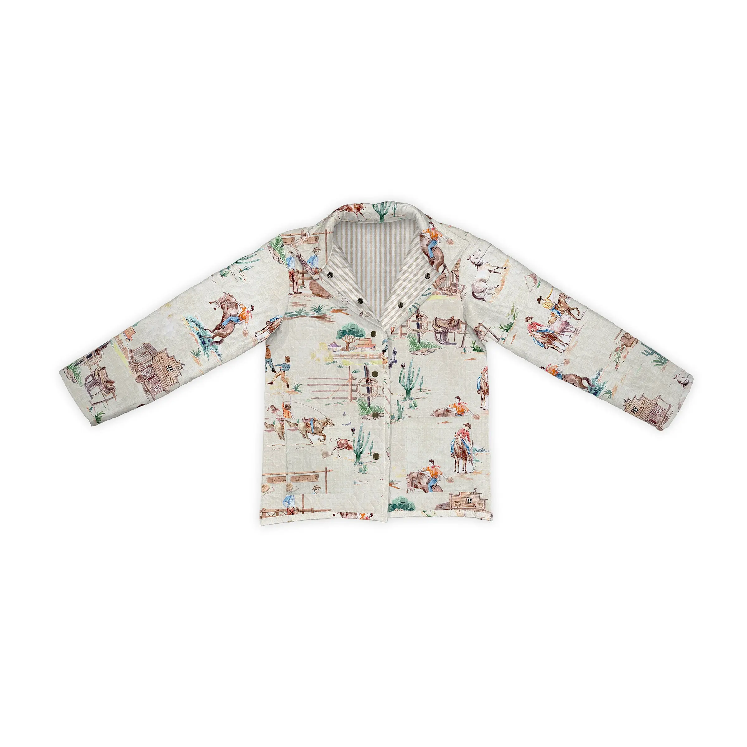 Retro Cowboy Quilted Snap Jacket