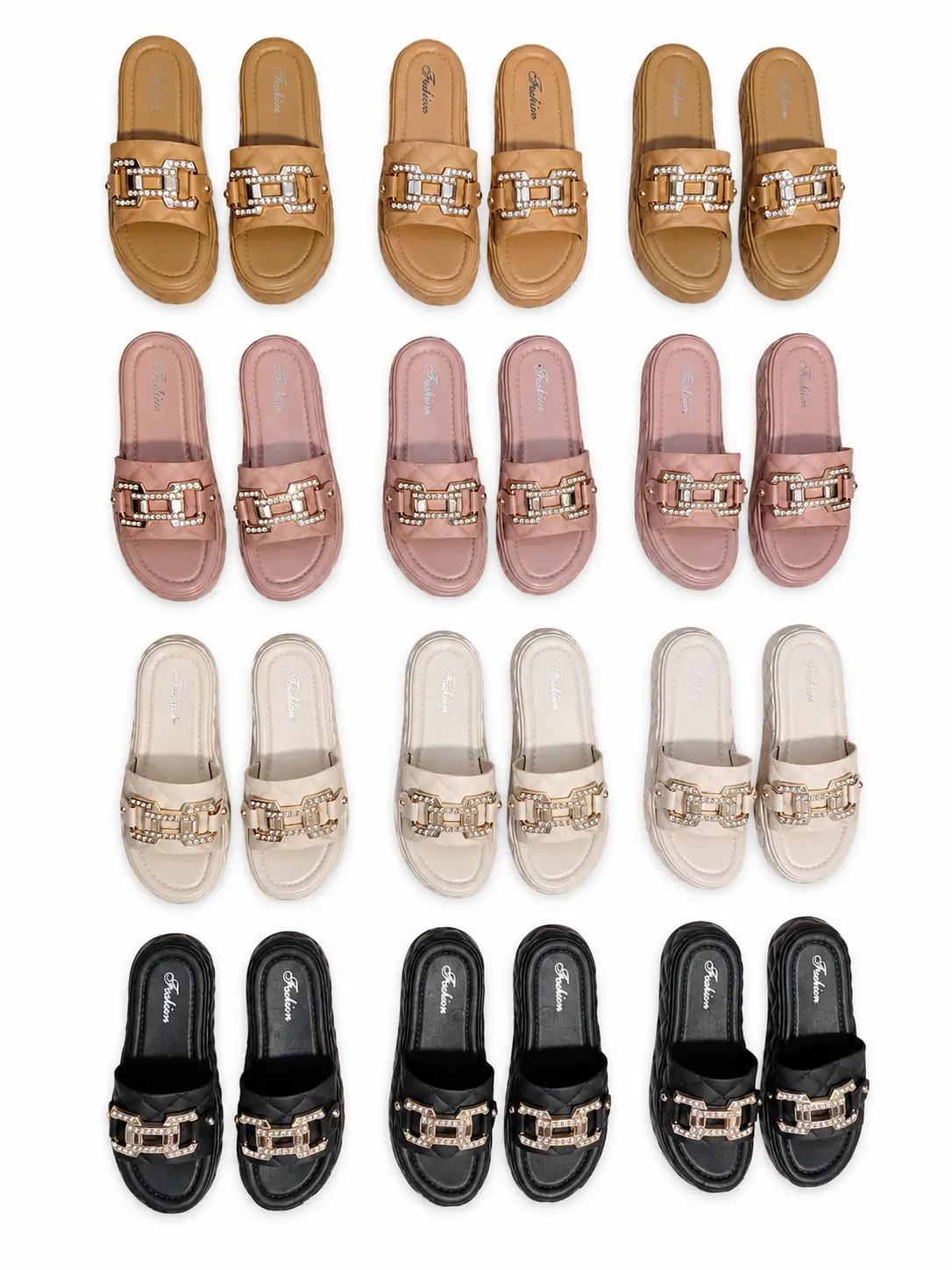 Women's Casual Summer Sandals, 12-Pair Pack, Multiple Colors & Sizes