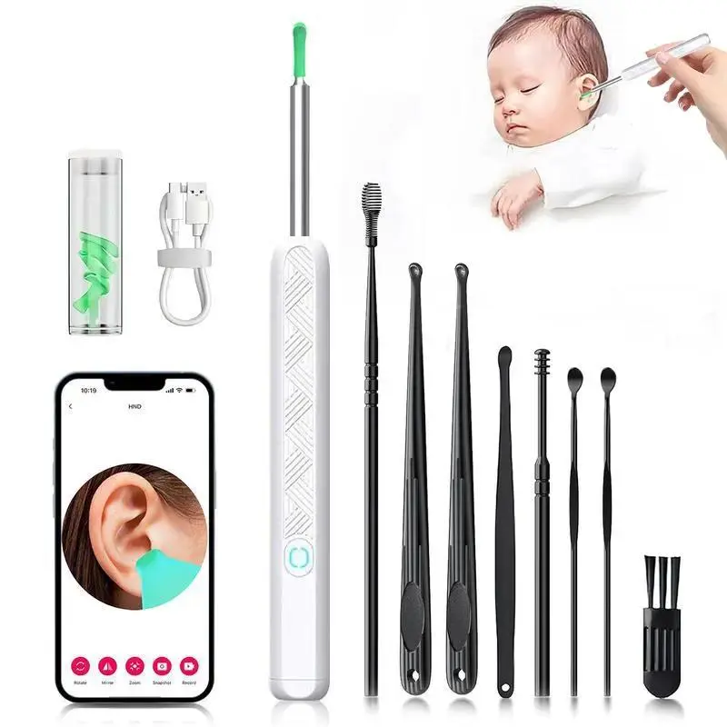 HD Visual Ear Otoscope Camera With LED Light, Waterproof Ear Wax Removal Scope,Real-Time View Ear Inspection Tool Safe Ear Cleaning Device For Adults Kids Home Ear Health Check