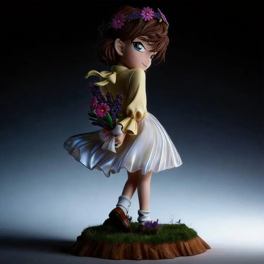 Fully Painted Detective Conan Haibara Ai Figure 18cm Anime Collectible for Desktop Decoration