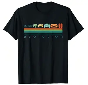 1Pcs Funny Retro Game Controller Graphic T-Shirt For Men Women, Gamer Tees Gift, Round Neck Short Sleeved T Shirts Tops Men Women Clothing, Casual Tee Gift