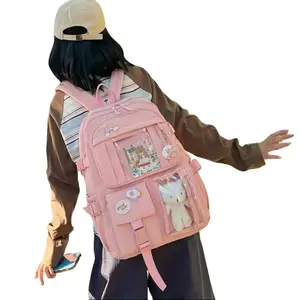 2026 New Large Capacity Korean Style Student Bear Backpack Simple Harajuku Style Backpack Fashionable Girl's Backpack