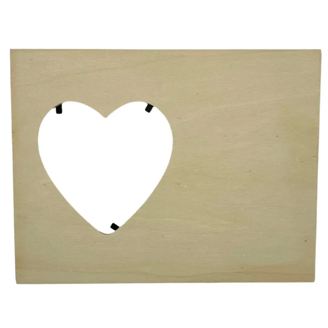Heart shaped wood picture frame