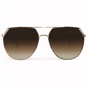 Farrah - Brown Tangle Free Aviator Sunglasses
