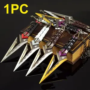 8inch 21cm Metal Ninja Kunai Star Action Figurine Sword Katana Metal Syuriken Anime Cosplay Prop Accessories Knife Real Size Japanese Katana Original Samurai Sabre Halloween Party Photograph Prop Gift