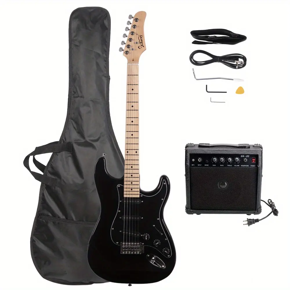 Affordable Electric Guitar Kit - GST Stylish Model with Black Pickguard and Guitar Tuning Pegs, Musical Instrument Accessory for Toys & Hobbies, Affordable Guitar
