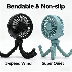 1pc Mini Portable Camping Fan, Handheld USB Rechargeable Fan with Strong Wind, 360° Rotatable for Treadmill, Beach, Hiking, Outdoor Cooling Gadget