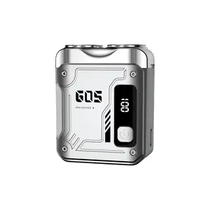 Mini Shaver Cyberpunk Mech Design, Full Enclosure Die-Cast Body, Digital Display Battery Life, Portable for Men Travel/business/automatic, Rechargeable Shaver, Cordless Shaver