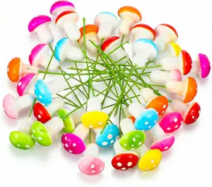 32 Pcs Mini Mushrooms Figurines Colorful Resin Garden Decor for Fairy Bonsai Plant Pots DIY Craft Accessories Home Micro Landscape Ornaments