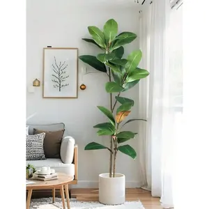 3.6Ft Artificial Magnolia Tree,Fall Artificial Magnolia Branch,Tropical Banyan Plants Fake Rubber Branch,Real Touch Fiddle Leaves, Artificial Greenery,For Home Garden Office Balcony Decoration,Fall Thanksgiving, Halloween Decor